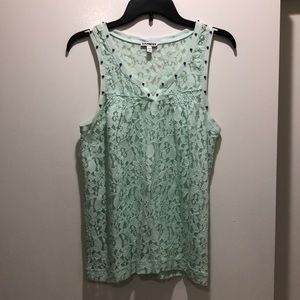 Lace Tank w/studded accents